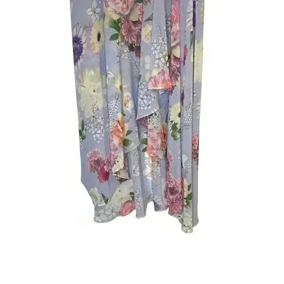 Calvin Klein Lavender Chiffon Floral Faux Wrap Dress, Size 6 (approximate) - Picture 5 of 7